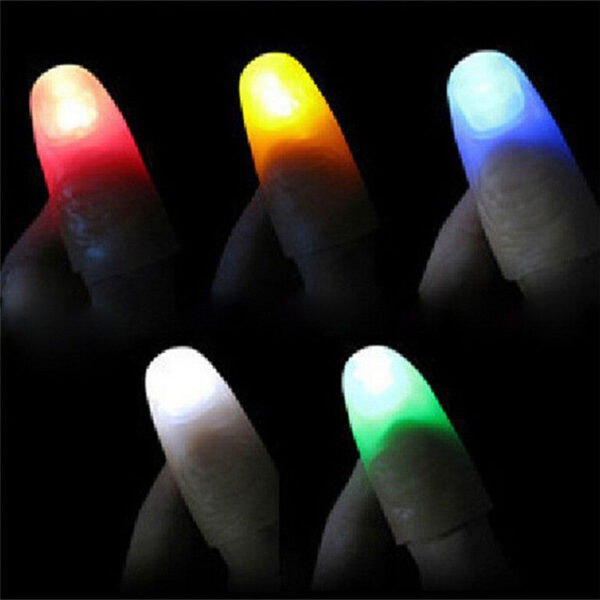 2pcs Thumbs Led Light up Toys Kids Magic Trick Props Funny Flashing Fingers Fantastic Glow Toys 3