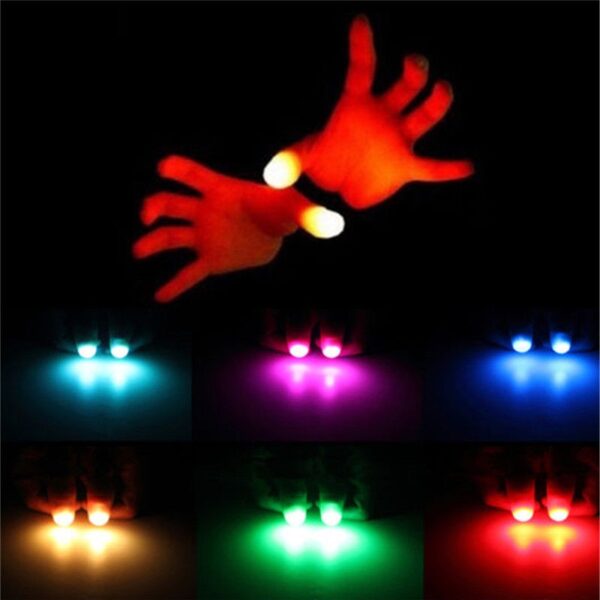 2st tummar Led Light up Leksaker Barn Magic Trick Props Roliga blinkande fingrar Fantastiska glödleksaker 4