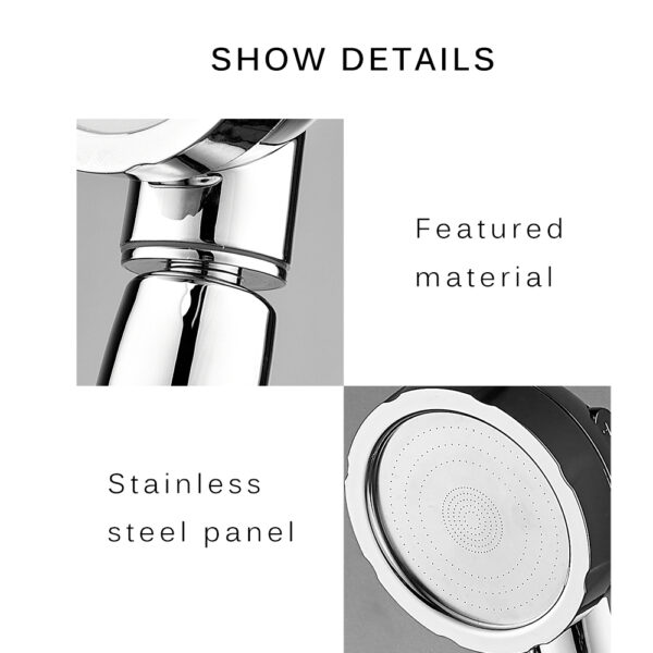 360 Degrees Rotating Shower Head Adjustable Water Saving Shower Head 3 Mode Shower Water Pressure Shower 1