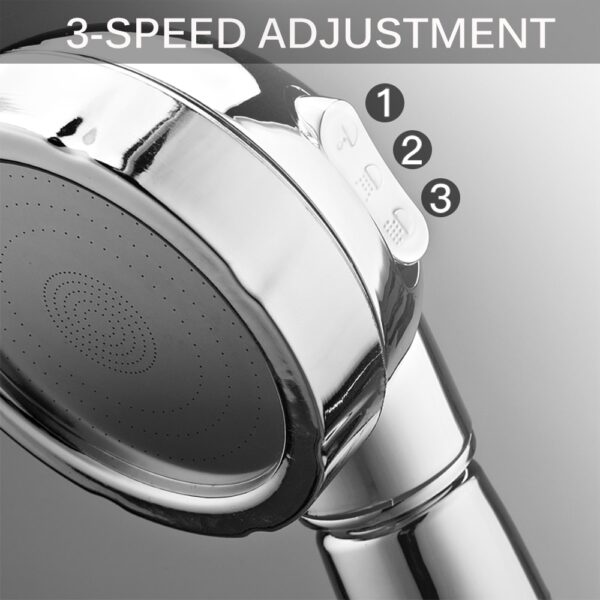 360 Degrees Rotating Shower Head Adjustable Water Saving Shower Head 3 Mode Shower Water Pressure Shower 5