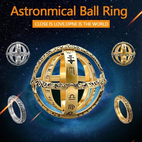 Astronomical Sphere Ball Ring Cosmic Finger Ring Couple Lover Jewelry Gifts TC21 1