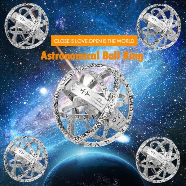 Astronomical Sphere Ball Ring Cosmic Finger Ring Couple Lover Alahas Regalo TC21 2