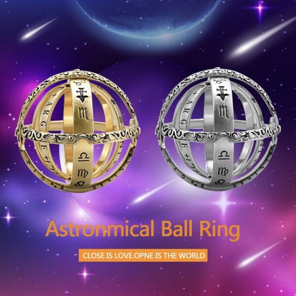 Astronomical Sphere Ball Ring Cosmic Finger Ring Couple Lover Jewelry Gifts TC21 3