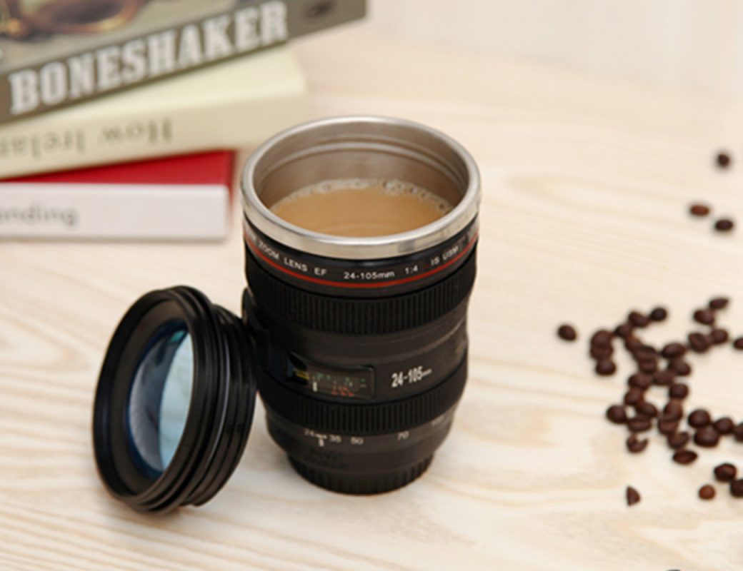 Self Stirring Camera Lens Coffee Mug JOOPZY