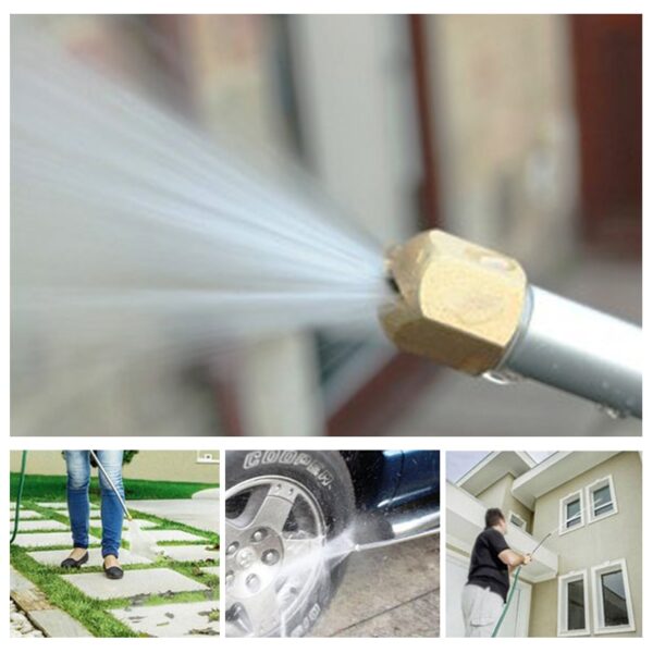 Taas nga Presyur sa Salakyanan nga Water Gun Power Jet Washer Spray garden Nozzle Water Hose Wand Attachment 4