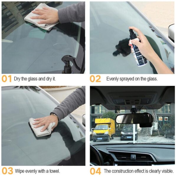 Car Nano coated Glass Windshields Liquid Car Glass Coating Ceramic Rearview Repellent Coating Clean Leather Car 4
