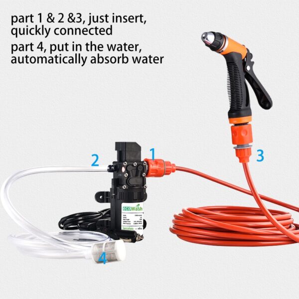 Car Washer Gun Pump12V High Pressure Cleaner Care Electric Washing Machine Auto Car Wash Maintenance Tool 4