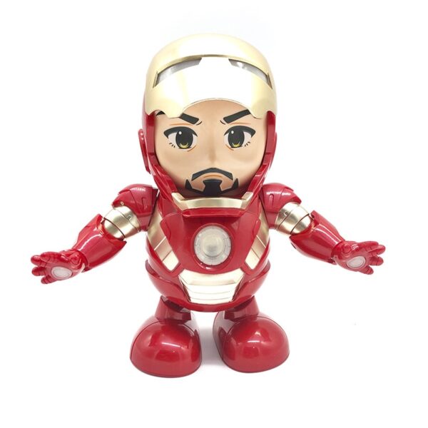 Dance Iron Man Action Figure Toy LED Flashlight with Sound Avengers Iron Man Hero Electronic Toy 2
