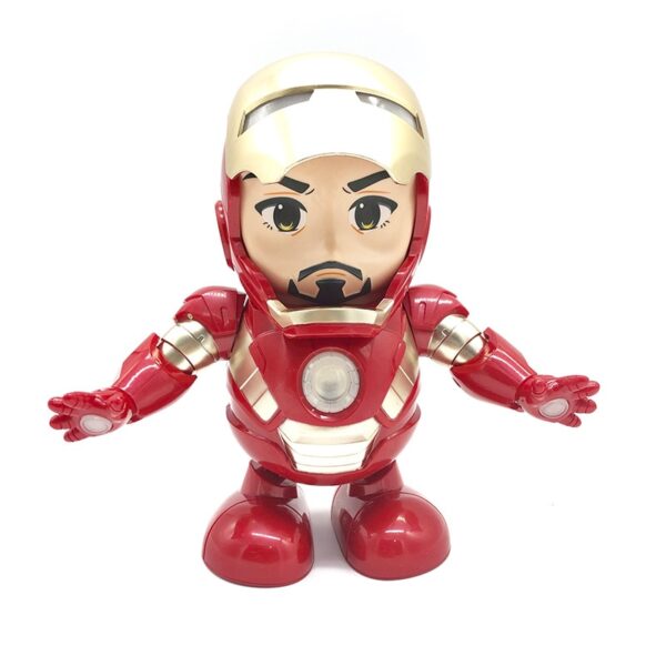 Dance Iron Man Action Figure Toy LED Flashlight with Sound Avengers Iron Man Hero Electronic Toy 2