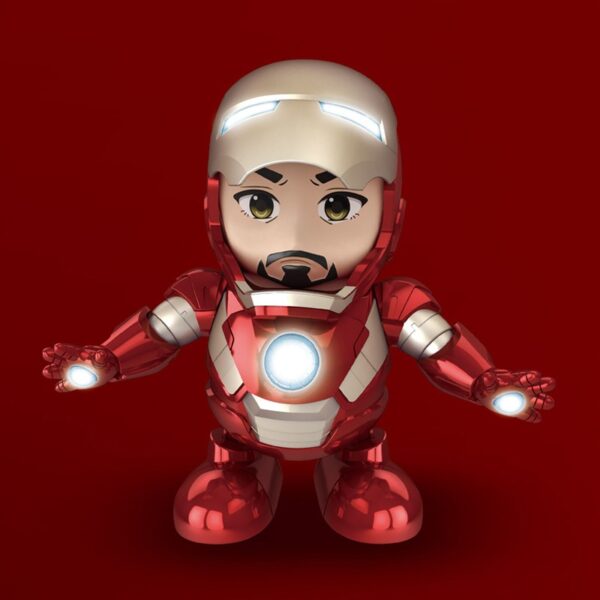 Dance Iron Man Action Figure Toy LED Flashlight with Sound Avengers Iron Man Hero Electronic Toy 3
