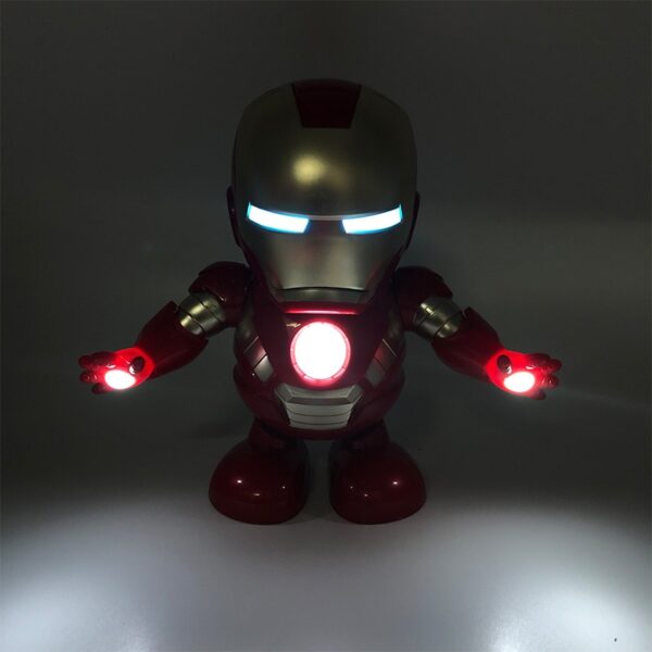 Dance Iron Man Action Figure Toy LED Flashlight with Sound Avengers Iron Man Hero Electronic Toy 5