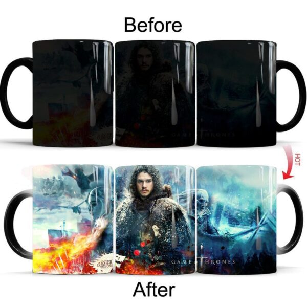 Ihulog ang pagpadala sa Game Of Thrones nga mga mug Tribal totem mug nga kolor sa pagbag-o sa magic mugs nga tasa nga kape sa tsa 2