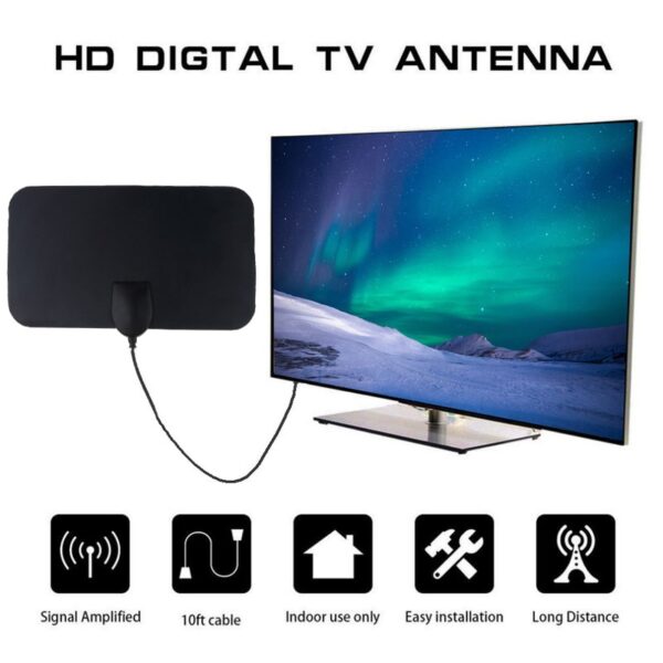 Kebidumei 4K 25DB High Gain HD TV DTV Box Digital TV Antenna EU Plug 50 Miles 1