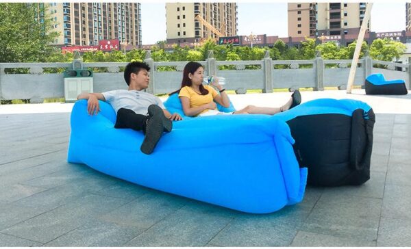 Lazy Pillow Waterproof Lazy Inflatable Sofa Portable sa gawas nga beach air sofa bed Sleeping bag bed Oxford 3