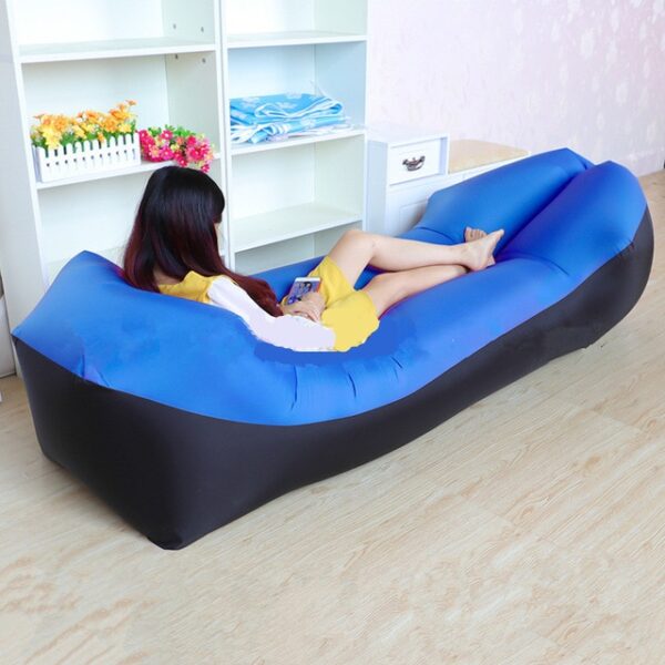 Lazy Pillow Waterproof Lazy Inflatable Sofa Portable sa gawas nga beach air sofa bed Sleeping bag bed