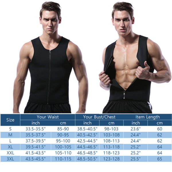 Men Waist Trainer Vest for Weight loss Hot Neoprene Fitness Corset Body Shaper Zip Sauna Tank 1