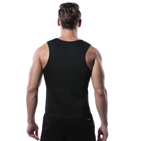 Mga Lalaki nga Waist Trainer Vest para sa pagkawala sa timbang Hot Neoprene Fitness Corset Body Shaper Zip Sauna Tank 4