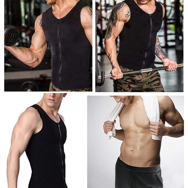 Men Waist Trainer Vest for Weight loss Hot Neoprene Fitness Corset Body Shaper Zip Sauna Tank 5