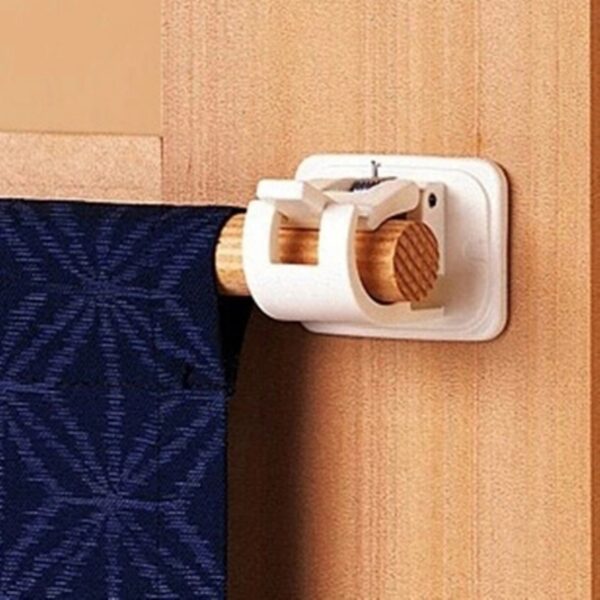 New 2 Pcs Hanging Rod End Hanging Clips Adhesive Wall Hanging Curtain Hanging Rod Clip Hook 1