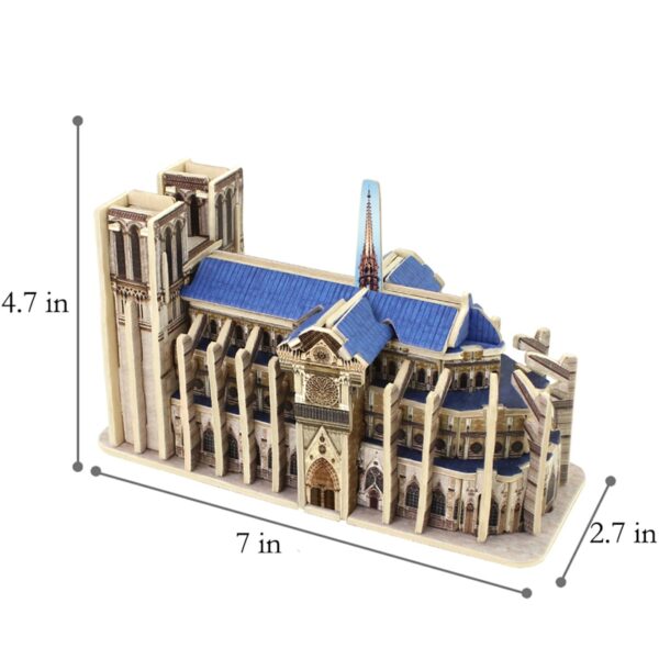 Robotime Memorable DIY 3D Wooden Notre Dame de Paris Puzzle Game Assembly Toy Gift for Children 1