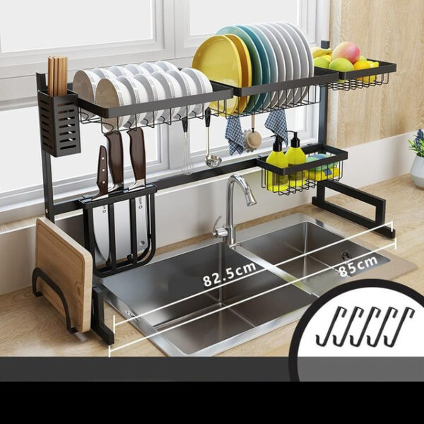 Stainless Steel Sink Drain Rack Kusina Shelf Duha ka andana Floor Sink Sink Rack Dish Rack Kusina 1 1.jpg 640x640 1 1