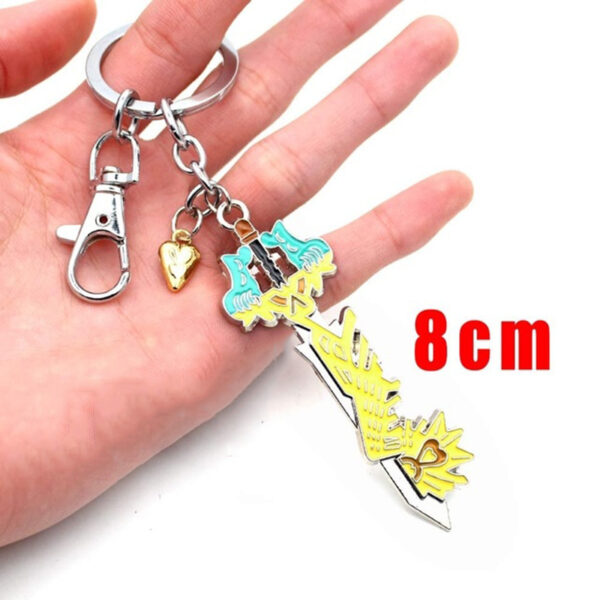 Wellcomics Game Kingdom Hearts Sora Key Keyblade Paopu Fruit Weapon Gold Metal Handmade Pendant Keychain Keyring 4 1.jpg 640x640 4 1