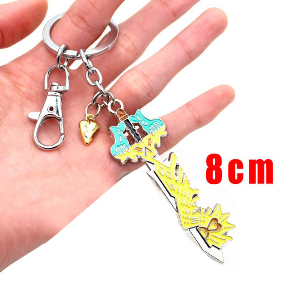 Wellcomics Game Kingdom Hearts Sora Key Keyblade Paopu Fruit Weapon Gold Metal Handmade Pendant Keychain Keyring 5 1