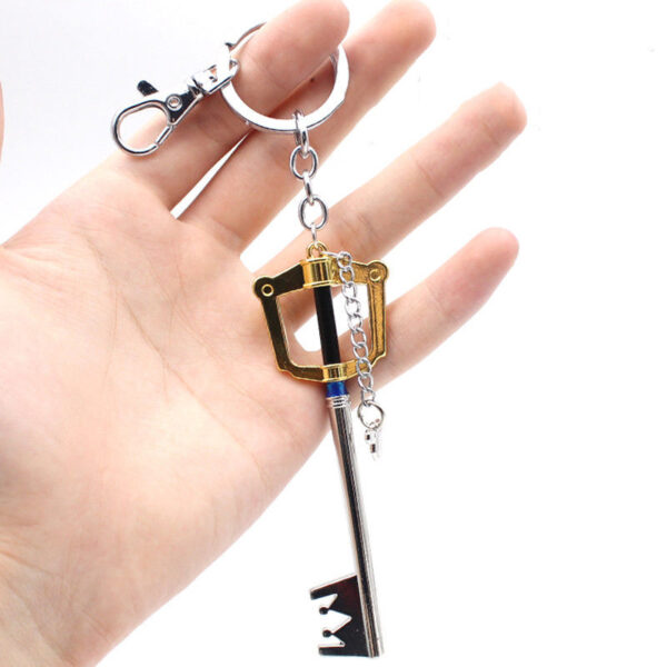 Wellcomics Game Kingdom Hearts Sora Key Keyblade Paopu Fruit Weapon Gold Metal Handmade Pendant Keychain Keyring 6