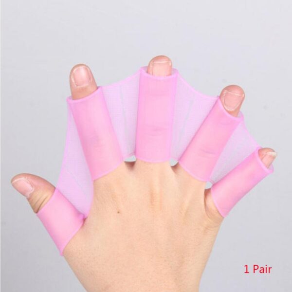 1Pair Hot Sale Unisex Frog Type Silicone Girdles Swimming Hand Fins Flippers Palm Finger Webbed Gloves 3