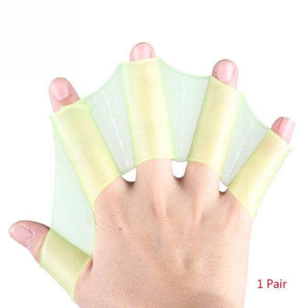 1Pair Hot Sale Unisex Frog Type Silicone Girdles Swimming Hand Fins Flippers Palm Finger Webbed Gloves 4