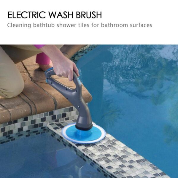4 Pcs Cordless Hurricane Muscle Scrubber Electrical Cleaning Brush with Brush Heads Bathroom Surface Bathtub Shower 3