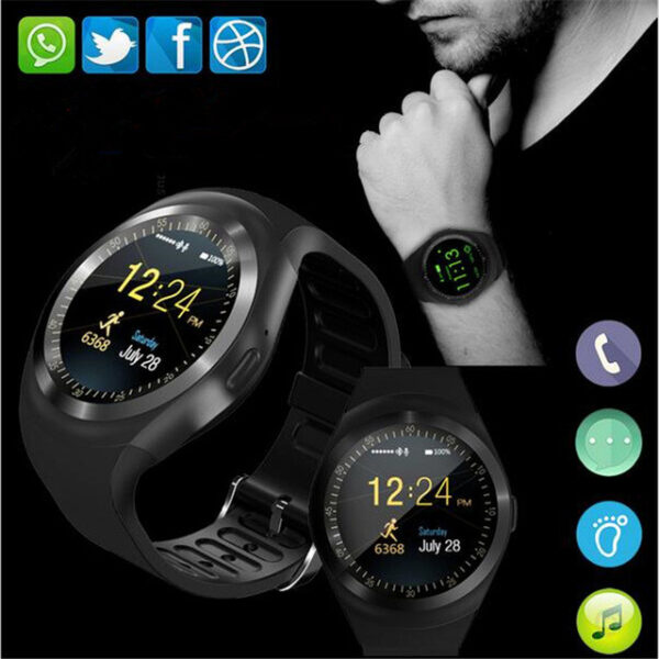 696 Y1 Smart Watchs Round Support Nano SIM TF Card With Whatsapp And Facebook Men Women 2