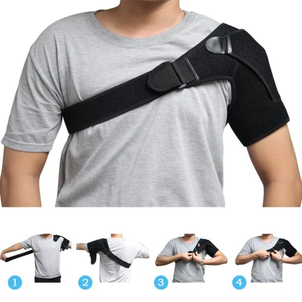 Adjustable Left Right Shoulder Support Bandage Protector Brace Joint Pain Injury Shoulder Strap Tennis Sport Training 1