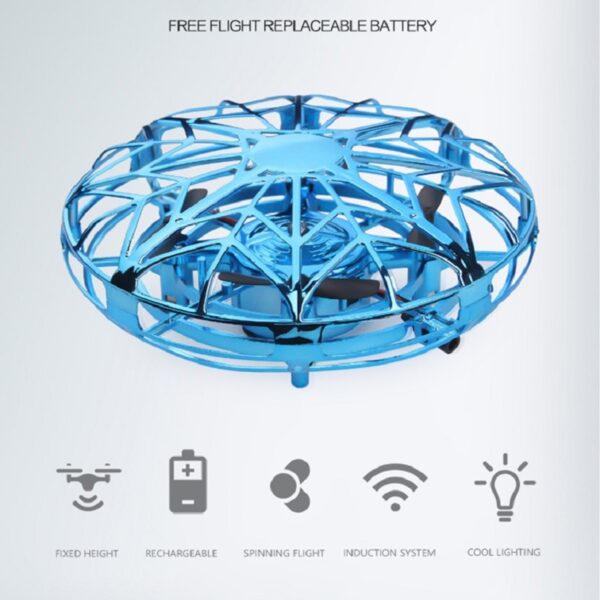 Anti collision UFO Mini Drone Hand Flying Globe Quadcopter Hand Controlled Helicopter LED Induction Flying Ball 2