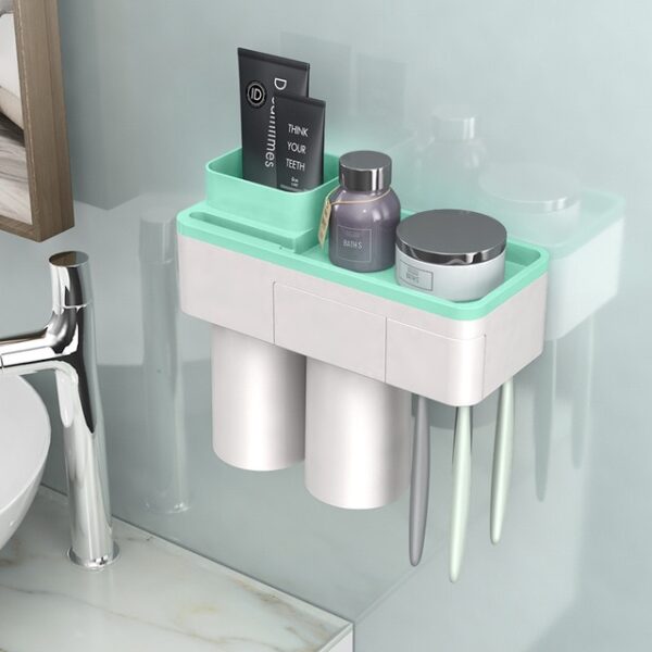 BAISPO Magnetic Adsorption Toothbrush Holder Inverted Cup Wall Mount Bathroom Cleanser Storage Rack Set sa Kaligoanan 1.jpg 640x640 1