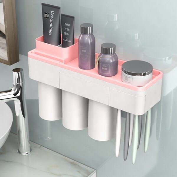 BAISPO Magnetic Adsorption Toothbrush Holder Inverted Cup Wall Mount Bathroom Cleanser Storage Rack Bathroom Accessories Set 5.jpg 640x640 5