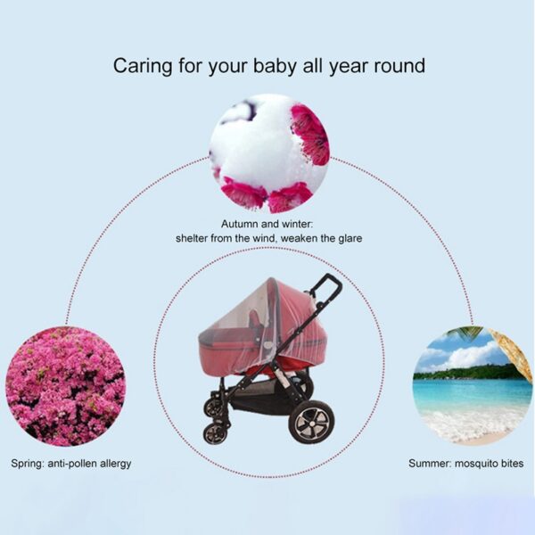 Breathable Mosquito Net For Outdoor Increase Large Encryption Stroller Net Full Cover Type Universal Pushchair Buggy 5