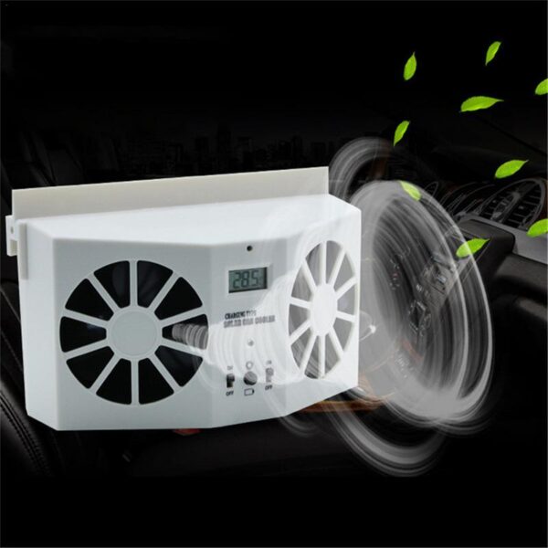 Car Solar Powered Exhaust Fan Car Gills Cooler Auto Ventilation Fan Dual mode Power Supply High 4