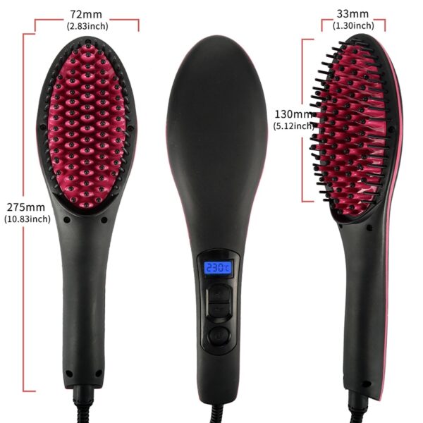 Ceramic Hair Straightener Brush Fast Straightening hair Electric Comb Flat Iron LCD Display Digital Heating hair 2