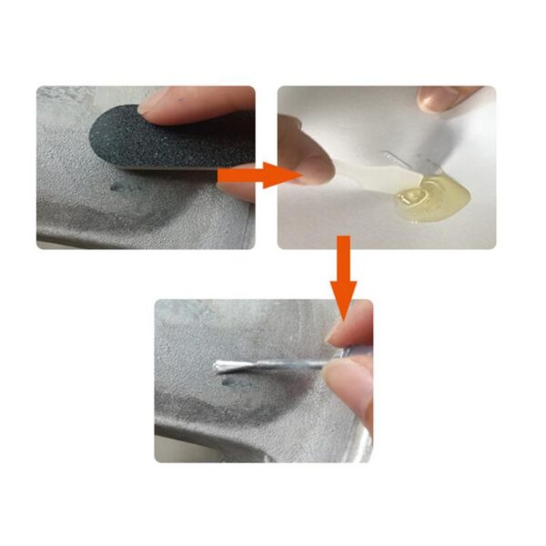 Kit adesivo per riparazione cerchi in lega fai-da-te Strumento di riparazione vernice argento per uso generale in 5 minuti per auto 3
