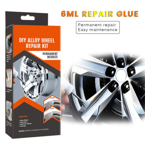 ʻO DIY Alloy Wheel Repair Adhesive Kit 5 Minutes General Purpose Silver Paint Fix Tool for Car 4 1