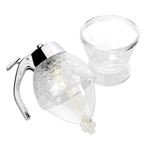 Juice Syrup Cup Bee Drip Dispenser Kettle Kitchen Accessories Honey Jar Container Storage Pot Stand Holder 3