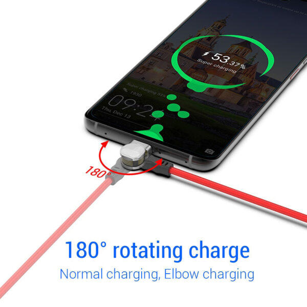 PZOZ Rotate 90 degree Magnetic USB Cable 5A Fast Charging USB C Charger Micro USB Type 2 1