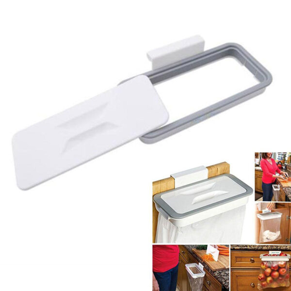 Square Convenient Economic Cupboard Door Storage Racks Garbage Bag Holder Trash Rack Hanging Trash Bag 3