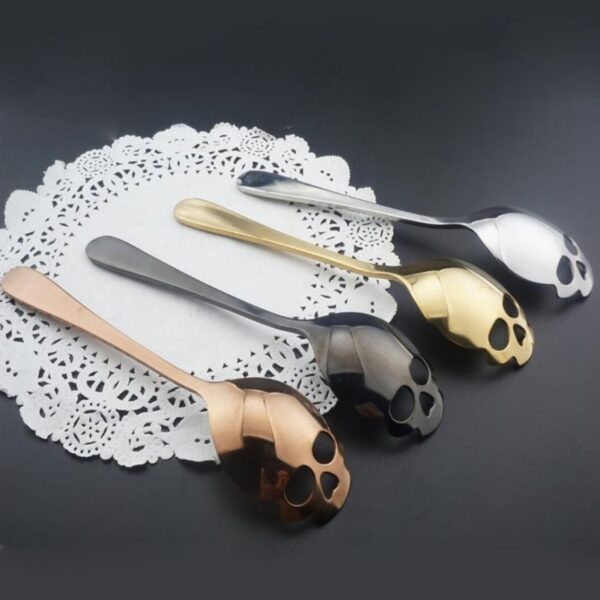 Stainless Skull Shape Coffee Spoon Ice Cream Tea Spoons Kitchen Tools Food Drade Tea Coffee Milk 1