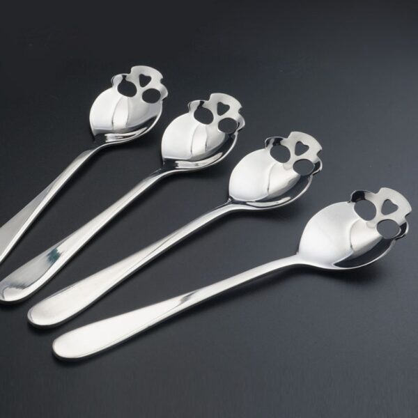 Stainless Skull Shape Coffee Spoon Ice Cream Tea Spoons Kitchen Tools Food Drade Tea Coffee Milk 2