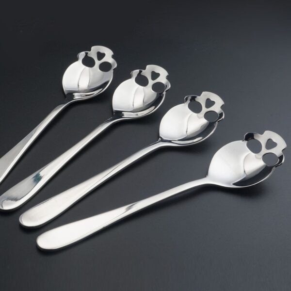 Stainless Skull Shape Coffee Spoon Ice Cream Tea Spoons Mga Himan sa Kusina Pagkaon Drade Tea Coffee Milk 2