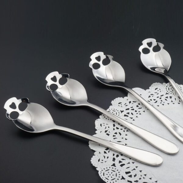 Stainless Skull Shape Coffee Spoon Ice Cream Tea Spoons Kitchen Tools Food Drade Tea Coffee Milk 3