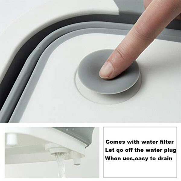 TEENRA Folding Chopping Board Vegetable Fruit Washing Basket Silicone Kitchen Cutting Block Chopping Blocks Sinks Drain 3