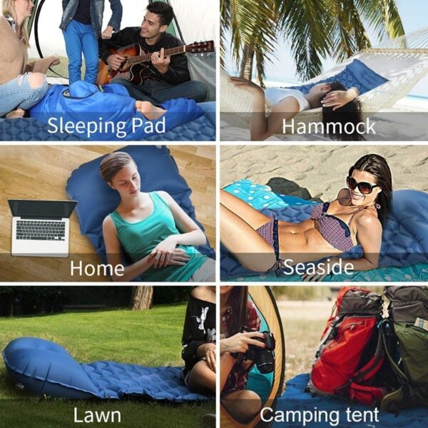 Ultralight Outdoor Inflatable Cushion Sleeping Pad Picnic Compact Camping Mat Air Pad for Camping Hiking Travel 5